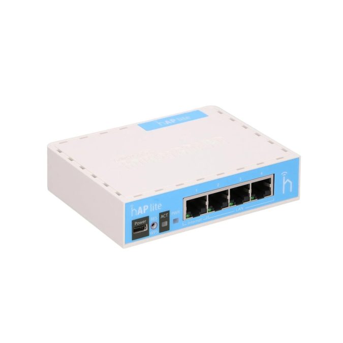 Беспроводной маршрутизатор, MikroTik, RB941-2nD, hAP lite, 4xLAN, 802.11b/g/n, N300, 2.4 GHz, RouterOS, desktop case, -20°C to 60°C
