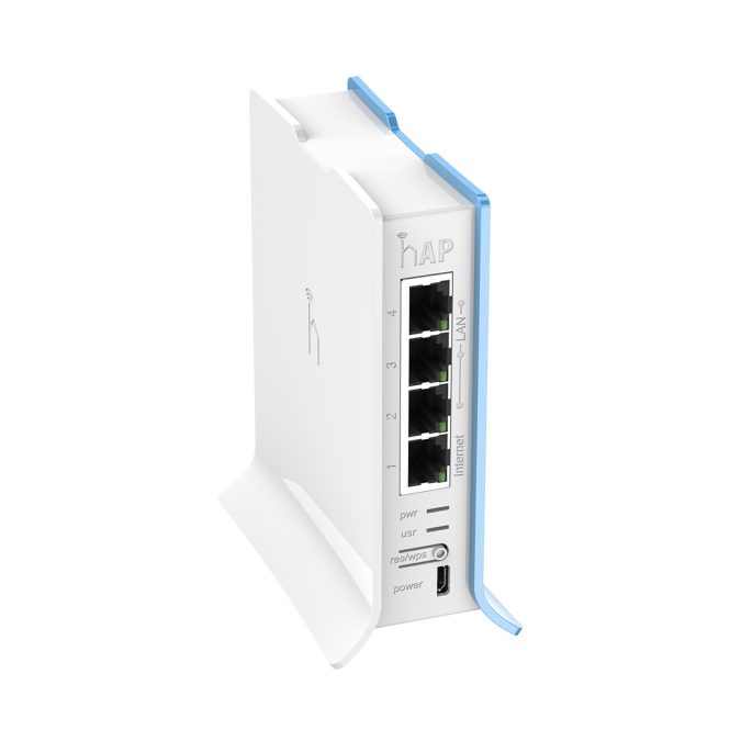 Беспроводной маршрутизатор, MikroTik, RB941-2nD-TC, hAP lite, 4xLAN, 802.11b/g/n, N300, 2.4 GHz, RouterOS, tower case, -20°C to 60°C