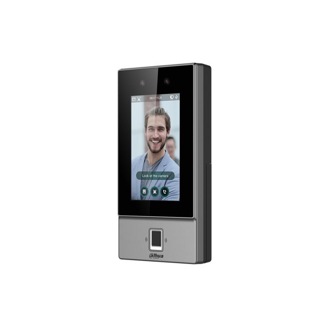 Контроллер доступа, Dahua, DHI-ASI6214S-PW, 4,3-дюймовый стеклянный сенсорный экран с разрешением 272  480, Mifare(13,56 МГц)