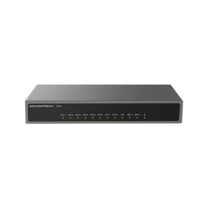 Телефонный адаптер, Grandstream, HT881, VoIP-шлюз, аналоговый FXO-шлюз, 8xFXO RJ11, 1xFXS RJ11, 2xGE, SIP, PoE, T.38