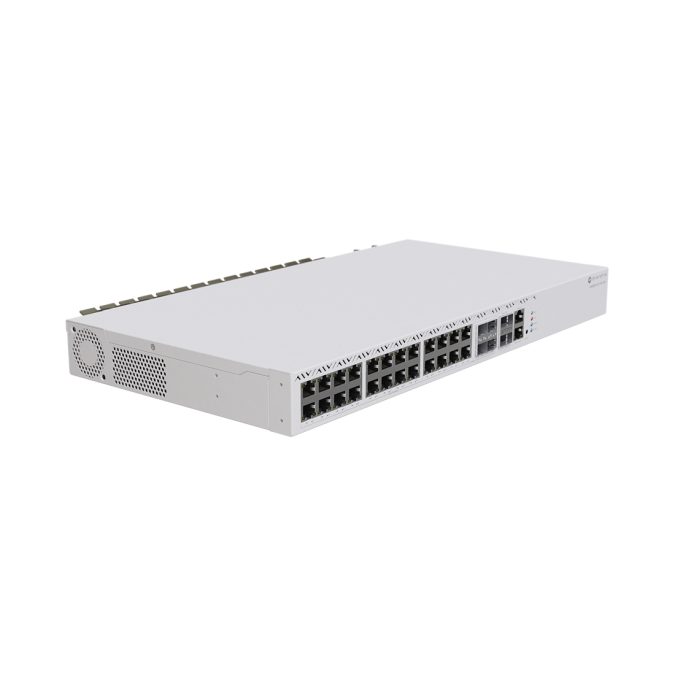Коммутатор, MikroTik, CRS326-4C+20G+2Q+RM, Cloud Router Switch , 20 портов 2,5G, 1 порт 100М, 4 комбо- порта 2.5G ETH/10G SFP+, 2 порта 40G QSFP+, RouterOS (7), -20°C to 60°C, стоечный