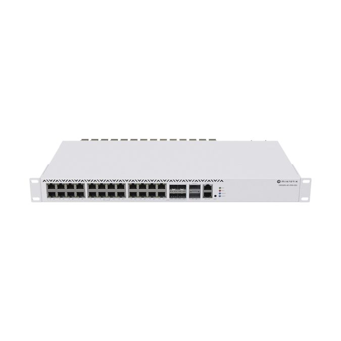 Коммутатор, MikroTik, CRS326-4C+20G+2Q+RM, Cloud Router Switch , 20 портов 2,5G, 1 порт 100М, 4 комбо- порта 2.5G ETH/10G SFP+, 2 порта 40G QSFP+, RouterOS (7), -20°C to 60°C, стоечный