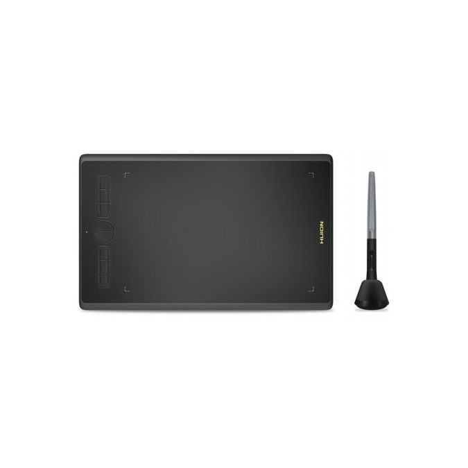 Графический планшет, Huion, H610X, Цифровая ручка:PW100, Технология пера:Пассивный электромагнитный резонанс (перо без батареи), Разрешение пера:5080 LPI, Чувствительность к давлению:8192уровня, Поддержка наклона:±60°, Чувствительная высота:10mm, Report Rate:220PPS, Точность:±0.3mm, Клавиш:8, Черный