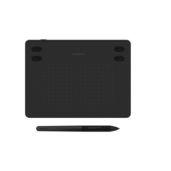 Графический планшет, Huion, RTE-100, Цифровая ручка:PW400, Технология пера:Пассивный электромагнитный резонанс (перо без батареи), Разрешение пера:5080 LPI, Чувствительность к давлению:8192уровня, Поддержка наклона:-, Чувствительная высота:10mm, Report Rate:300PPS, Точность:±0.3mm, Клавиш:4, Черный