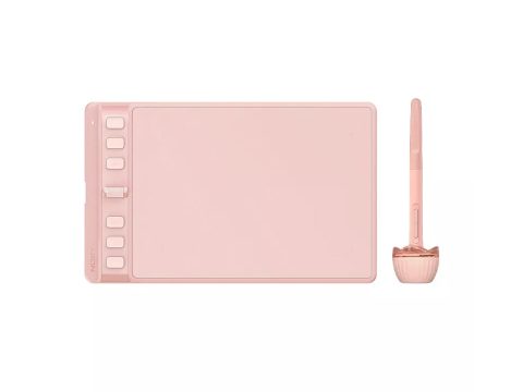 Графический планшет, Huion, H641P-P, Перо: PW110, Технология: Электромагнитный резонанс, Разрешение: 5080 LPI, Нажим: 8192 уровня, Наклон пера: -, Максимальная высота работы пера: 10 мм, Скорость отклика:260PPS, Точность: ±0.3mm, Экспресс клавиши: 6, розовый