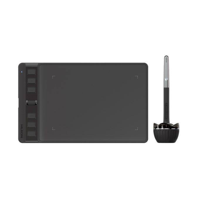 Графический планшет, Huion, Inspiroy 2 S BLACK (H641P-K), Перо PW110, EMR, 5080 LPI, 8192 уровня, Максимальная высота работы пера 10 мм, 260PPS, Точность: ±0.3mm, Экспресс клавиши: 6, черный