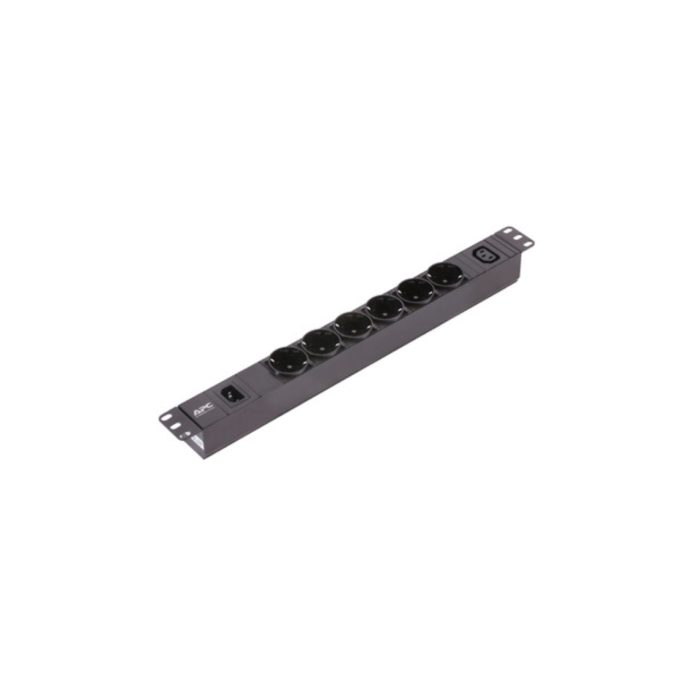 Стоечный распределитель питания, APC, EPDU1010B-SCH, Для шкафов и стоек размера 19", 6 Розеток Schukko + 1 C13, 2.5 м, 2300VA, 10A, 220 в., Чёрный