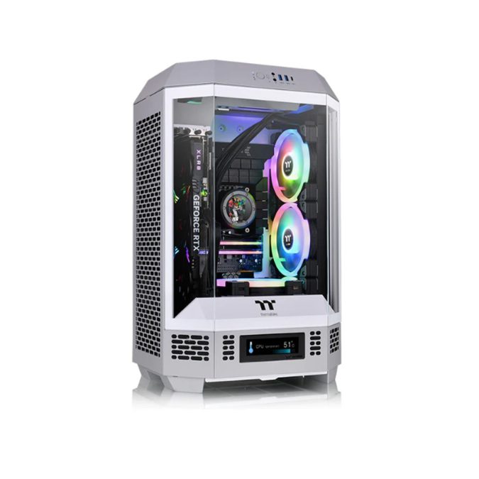 Компьютерный корпус, Thermaltake, The Tower 300 Black, CA-1Y4-00SIWN-00, Micro-Tower, Mini-ITX/M-ATX, USB 3.2*1, USB 3.0*2, HD Audio/mic, 2*140мм CT140 fan, Максимальная длина видеокарты 400мм, Максимальная высота процессорного кулера 210мм, 3*3,5"/3*2,5", Сталь, 3мм Закаленное стекло*3, 551*342*281мм, Без Б/П, Черный