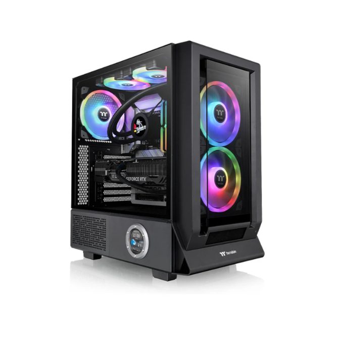 Компьютерный корпус, Thermaltake, Ceres 350 MX, CA-1Z3-00M1WN-00, Mid Tower, ATX/M-ATX/M-ITX/E-ATX, USB 3.2 Type-C*1, USB 3.0*2, HD Audio+Mic, 2*140мм CT140 ARGB вентилятор, 1*140мм CT140 вентилятор, Высота процессорного куллера до 185 мм, Длина VGA до 360 мм, 3*2,5"/1*3,5", Сталь/Закаленное стекло, 475х245х463мм, Без Б/П, Черный