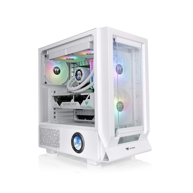 Компьютерный корпус, Thermaltake, Ceres 350 MX, CA-1Z3-00M6WN-00, Mid Tower, ATX/M-ATX/M-ITX/E-ATX, USB 3.2 Type-C*1, USB 3.0*2, HD Audio+Mic, 2*140мм CT140 ARGB вентилятор, 1*140мм CT140 вентилятор, Высота процессорного куллера до 185 мм, Длина VGA до 360 мм, 3*2,5"/1*3,5", Сталь/Закаленное стекло, 475х245х463мм, Без Б/П, Белый