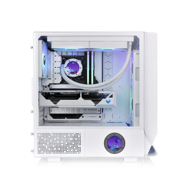 Компьютерный корпус, Thermaltake, Ceres 350 MX, CA-1Z3-00M6WN-00, Mid Tower, ATX/M-ATX/M-ITX/E-ATX, USB 3.2 Type-C*1, USB 3.0*2, HD Audio+Mic, 2*140мм CT140 ARGB вентилятор, 1*140мм CT140 вентилятор, Высота процессорного куллера до 185 мм, Длина VGA до 360 мм, 3*2,5"/1*3,5", Сталь/Закаленное стекло, 475х245х463мм, Без Б/П, Белый