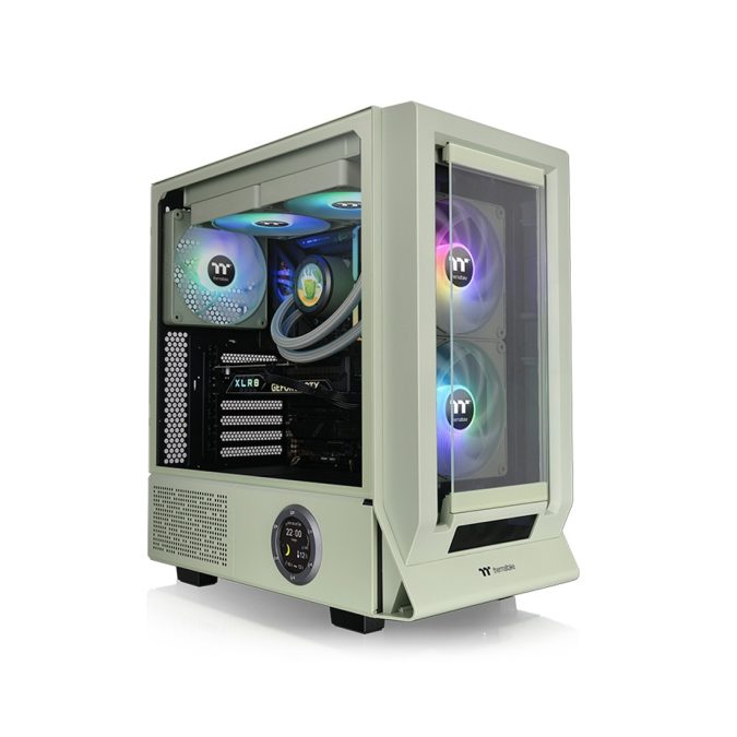 Компьютерный корпус, Thermaltake, Ceres 350 MX Matcha Green, CA-1Z3-00MEWN-00, Mid Tower, ATX/M-ATX/M-ITX/E-ATX, USB 3.2 Type-C*1, USB 3.0*2, HD Audio+Mic, 2*140мм CT140 ARGB вентилятор, 1*140мм CT140 вентилятор, Высота процессорного куллера до 185 мм, Длина VGA до 360 мм, 3*2,5"/1*3,5", Сталь/Закаленное стекло, 475х245х463мм, Без Б/П, Зеленый