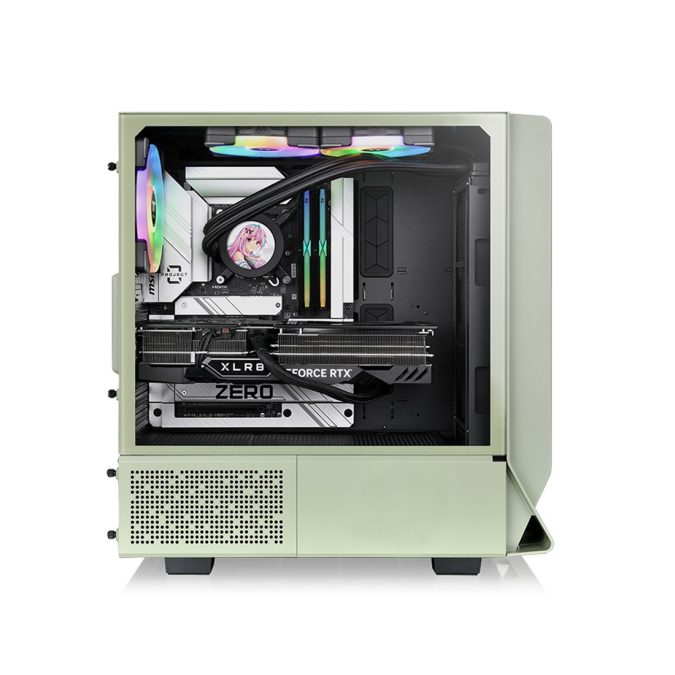 Компьютерный корпус, Thermaltake, Ceres 350 MX Matcha Green, CA-1Z3-00MEWN-00, Mid Tower, ATX/M-ATX/M-ITX/E-ATX, USB 3.2 Type-C*1, USB 3.0*2, HD Audio+Mic, 2*140мм CT140 ARGB вентилятор, 1*140мм CT140 вентилятор, Высота процессорного куллера до 185 мм, Длина VGA до 360 мм, 3*2,5"/1*3,5", Сталь/Закаленное стекло, 475х245х463мм, Без Б/П, Зеленый