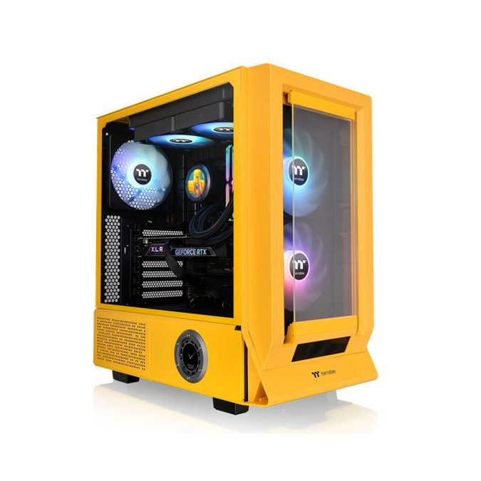Компьютерный корпус, Thermaltake, Ceres 350 MX Bumblebee, CA-1Z3-00M4WN-00, Mid Tower, ATX/M-ATX/M-ITX/E-ATX, USB 3.2 Type-C*1, USB 3.0*2, HD Audio+Mic, 2*140мм CT140 ARGB вентилятор, 1*140мм CT140 вентилятор, Высота процессорного куллера до 185 мм, Длина VGA до 360 мм, 3*2,5"/1*3,5", Сталь/Закаленное стекло, 475х245х463мм, Без Б/П, Желтый