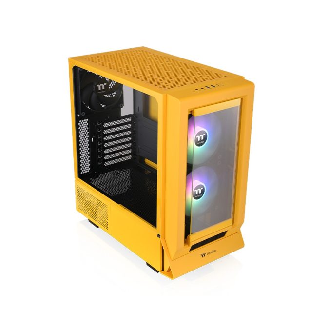 Компьютерный корпус, Thermaltake, Ceres 350 MX Bumblebee, CA-1Z3-00M4WN-00, Mid Tower, ATX/M-ATX/M-ITX/E-ATX, USB 3.2 Type-C*1, USB 3.0*2, HD Audio+Mic, 2*140мм CT140 ARGB вентилятор, 1*140мм CT140 вентилятор, Высота процессорного куллера до 185 мм, Длина VGA до 360 мм, 3*2,5"/1*3,5", Сталь/Закаленное стекло, 475х245х463мм, Без Б/П, Желтый
