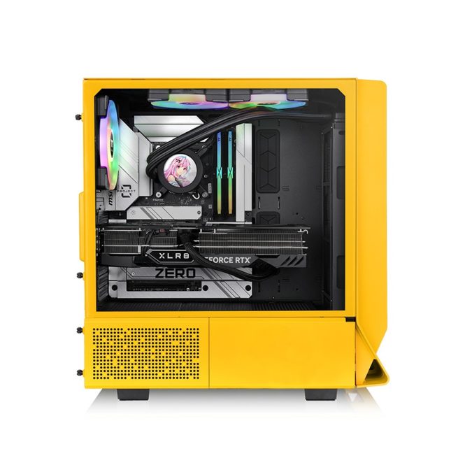 Компьютерный корпус, Thermaltake, Ceres 350 MX Bumblebee, CA-1Z3-00M4WN-00, Mid Tower, ATX/M-ATX/M-ITX/E-ATX, USB 3.2 Type-C*1, USB 3.0*2, HD Audio+Mic, 2*140мм CT140 ARGB вентилятор, 1*140мм CT140 вентилятор, Высота процессорного куллера до 185 мм, Длина VGA до 360 мм, 3*2,5"/1*3,5", Сталь/Закаленное стекло, 475х245х463мм, Без Б/П, Желтый
