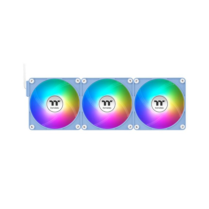 Кулер для компьютерного корпуса, Thermaltake, CT120 ARGB Sync PC Cooling Fan Hydrangea Blue, CL-F198-PL12BU-A, ARGB 120мм вентилятор, 500 - 2000 об/мин, 31.2 dB(A), 65.82 CFM, 4pin PWM/3pin ARGB, 120x120x25мм, Голубой