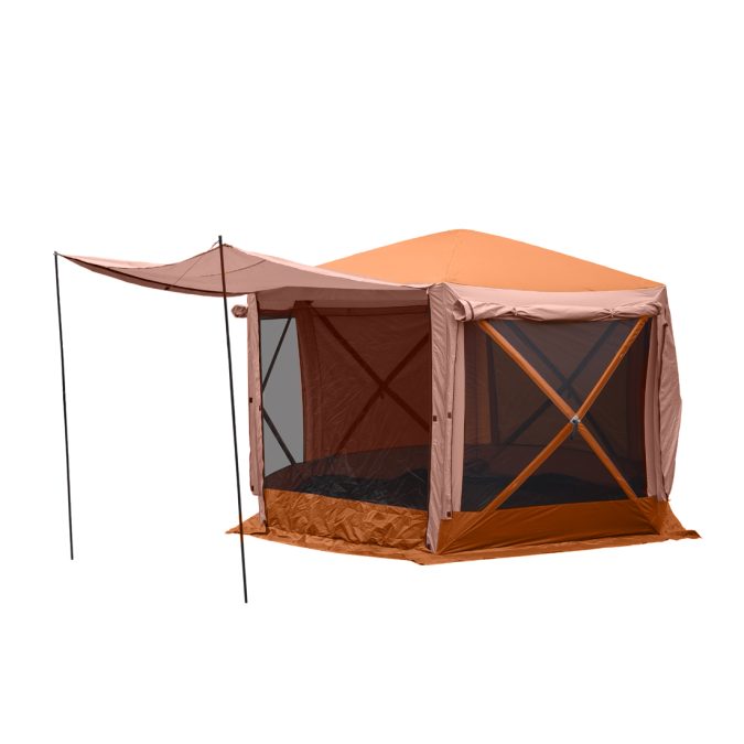 Шатер, XG Aurora Camping, 2905-B, Складной, Шестисторонний, 366 x 366 x 228 cm, Коричневый, Коричневая коробка