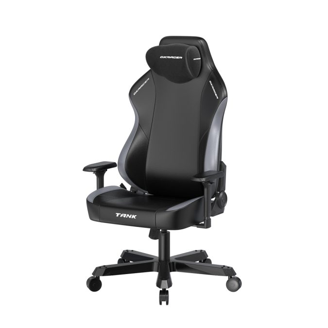 Игровое компьютерное кресло, DX Racer, GC/XXLTK23LTA/NG, Tank series, Рекомендуемый рост: до 190 см, Рекомендуемый вес: до 160 кг, Эко-кожа, Металлическая основа кресла, Угол наклона 135°, Механизм качания: топ-ган, 4D подлокотники, Чёрно-серый
