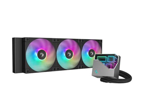 Кулер с водяным охлаждением, Deepcool, LT360 ARGB R-LT360-BKAMNC-G-1, Intel 1700/1200/115х и AMD AM5/AM4/, TDP 300W, 3*120мм FD12 ARGB, 600-2400RPM±10%, 85,85CFM, 38,71 dB(A), Чёрный