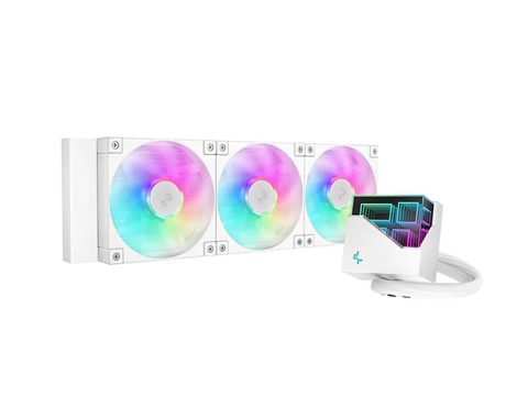 Кулер с водяным охлаждением, Deepcool, LT360 WH ARGB R-LT360-WHAMNC-G-1, Intel 1700/1200/115х и AMD AM5/AM4/, TDP 300W, 3*120мм FD12 ARGB, 600-2400RPM±10%, 85,85CFM, 38,71 dB(A), Белый