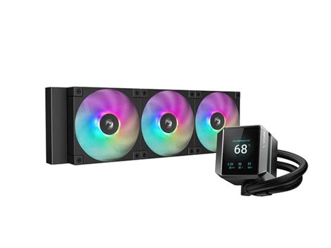 Кулер с водяным охлаждением, Deepcool, MYSTIQUE 360 ARGB R-LX750-BKADSNC-G-1, Intel 1700/1200/115х и AMD AM5/AM4/, TDP 300W, 2*120мм FD12 ARGB PWM, 600-2400 RPM±10%, 72,04CFM, 38,71 dB(A), Чёрный
