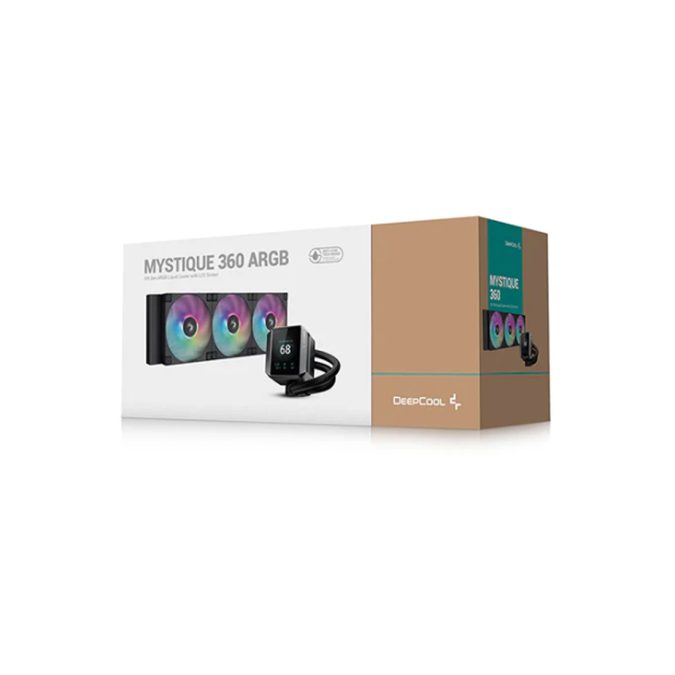 Кулер с водяным охлаждением, Deepcool, MYSTIQUE 360 ARGB R-LX750-BKADSNC-G-1, Intel 1700/1200/115х и AMD AM5/AM4/, TDP 300W, 2*120мм FD12 ARGB PWM, 600-2400 RPM±10%, 72,04CFM, 38,71 dB(A), Чёрный
