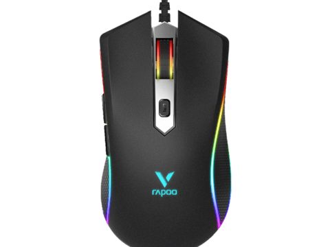 Компьютерная мышь, Rapoo, V28S, Игровая, Оптическая, Проводная, 7000 dpi, RGB, Длина кабеля 1,8 метра, Чёрный