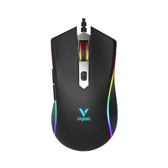 Компьютерная мышь, Rapoo, V28S, Игровая, Оптическая, Проводная, 7000 dpi, RGB, Длина кабеля 1,8 метра, Чёрный