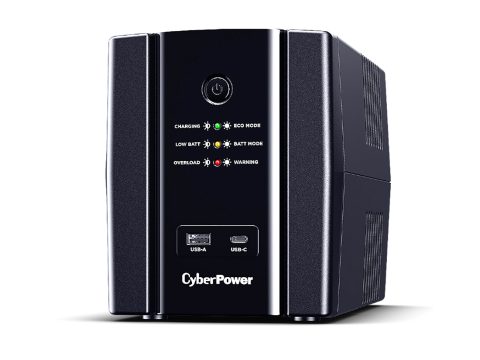 Источник бесперебойного питания, CyberPower, UT1500EG, Мощность 1500ВА/900Вт, UTG-серия, Линейно-интерактивный, Напольный, LED/RJ11/RJ45e/USB, AVR: 165-290В, АКБ 12В/7,5 Ач*2шт., Вых: 4xSchuko, Чёрный