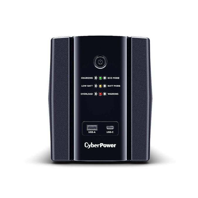 Источник бесперебойного питания, CyberPower, UT1500EG, Мощность 1500ВА/900Вт, UTG-серия, Линейно-интерактивный, Напольный, LED/RJ11/RJ45e/USB, AVR: 165-290В, АКБ 12В/7,5 Ач*2шт., Вых: 4xSchuko, Чёрный