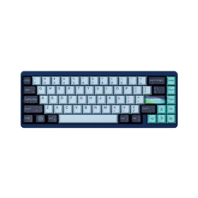 Клавиатура, Varmilo, Aurora Muse 65, A88A111H0A5A06A074, Gateron Varmilo Magnet White, 67 клавиш, Магнитная, Подсветка - RGB, Hot swap - Да, Проводная, Type-C, 375*177*80мм, Англ/Рус, Голубой