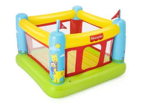 Надувной батут Bouncetastic 175 х 173 х 135 см, BESTWAY, 93553, Винил, 3+, Fisher Price, Макс.нагрузка 85 кг, Желтый, Цветная коробка
