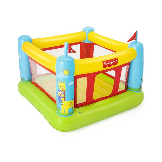Надувной батут Bouncetastic 175 х 173 х 135 см, BESTWAY, 93553, Винил, 3+, Fisher Price, Макс.нагрузка 85 кг, Желтый, Цветная коробка