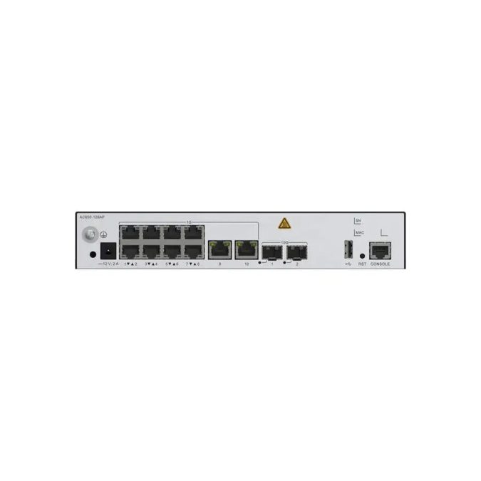 Контроллер точек доступа, Huawei, AC650-128AP, Поддержка до 128 точек доступа, консольный порт RJ-45, порт USB 2.0 Type A, 10 портов 10/100/1000M RJ-45, 2 порта SFP+, FLASH 1GB