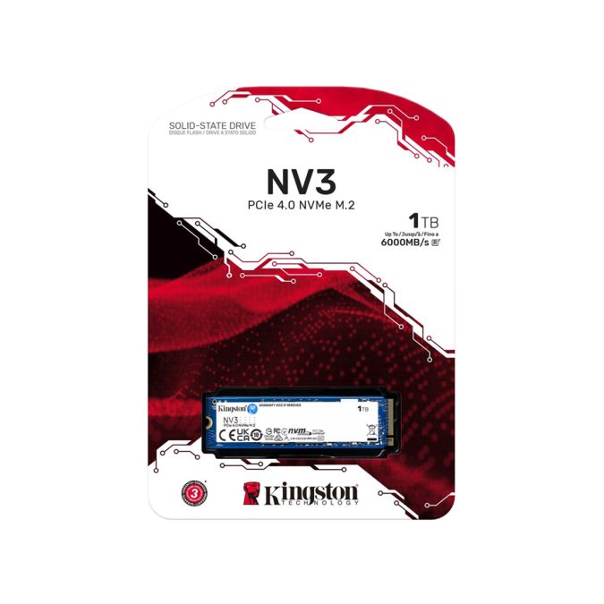 Твердотельный накопитель SSD, Kingston, NV3 SNV3S/1000G, 1000GB, M.2 NVMe PCIe 4.0x4, 6000/4000Мб/с