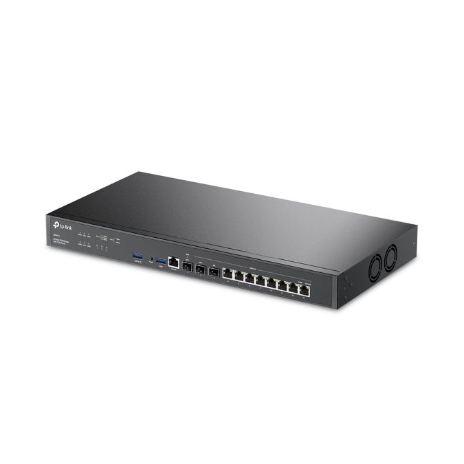 Маршрутизатор VPN, TP-Link, ER8411, SafeStream Гигабитный VPN-маршрутизатор с 2 портами SFP+ 10 Гбит/с, 1 гигабитный SFP-порт WAN/LAN, 8 гигабитных портов RJ45 WAN/LAN, 1 консольный порт RJ45, 2 USB-порта для создания резервного подключения WAN через USB-модем 3G/4G