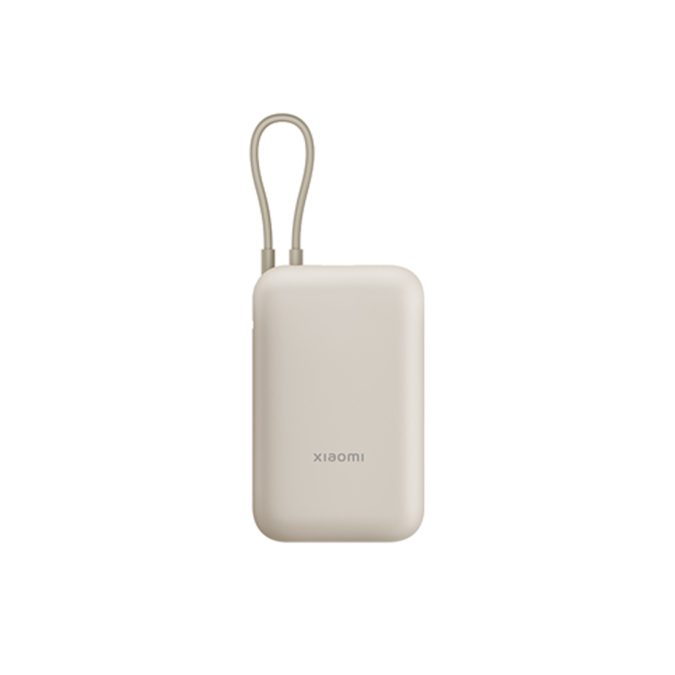Портативный внешний аккумулятор, Xiaomi, Power Bank 10000mAh (Integrated Cable) Tan, P15ZM/BHR9072GL, 105,2 x 26,9 x 65,2 мм, Мощность аккумулятора 37 Втч 3,7 В 10000 мАч, Вход USB-C /USB-C кабель, Выход USB-A / USB-C /USB-C кабель, Бежевый