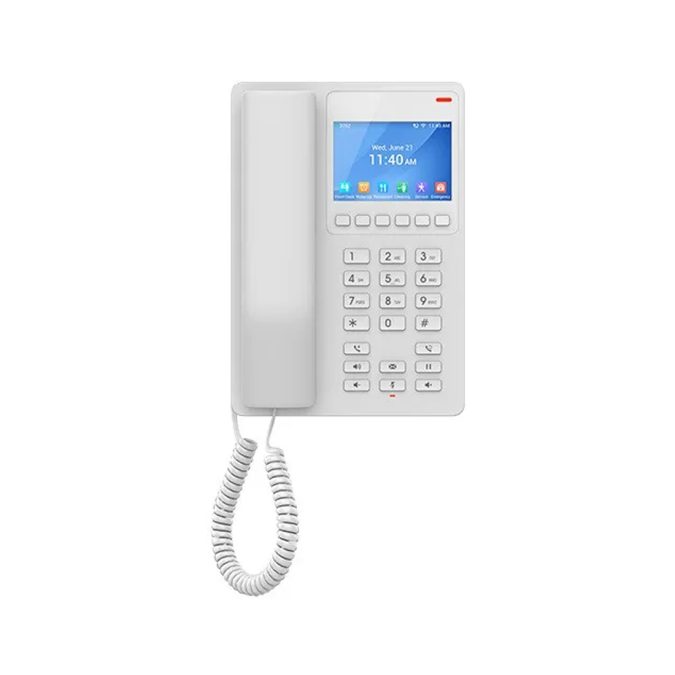 IP-телефон, Grandstream, GHP630, гостиничный/отельный, 2 SIP-линии, цветной LCD 3,5", 1xFE, PoE, HD-аудио, Opus, адаптер питания в комплекте