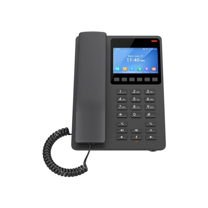 IP-телефон, Grandstream, GHP631, гостиничный/отельный, 2 SIP-линии, цветной LCD 3.5", 1xFE, PoE, HD-аудио, USB-C, адаптер питания в комплекте