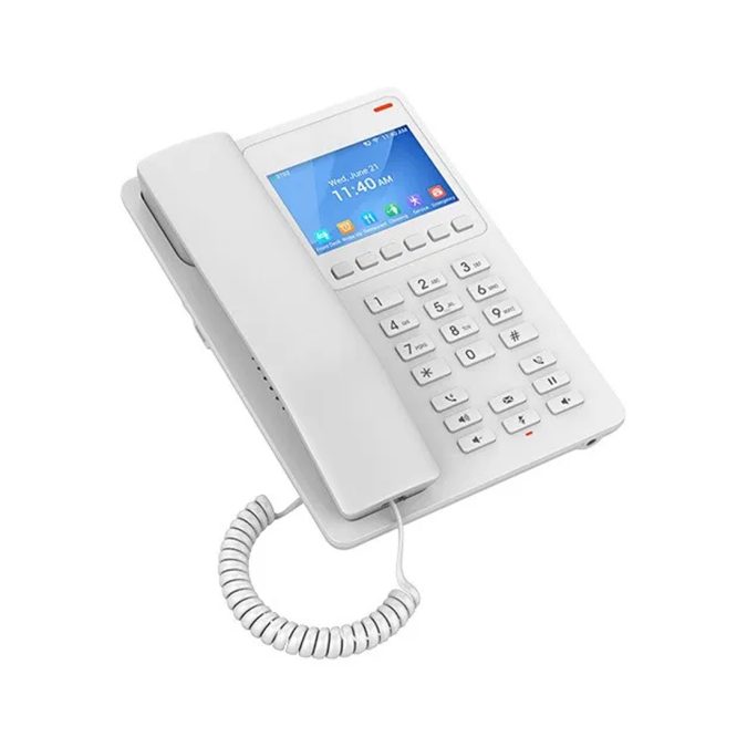 IP телефон, Grandstream, GHP630W, гостиничный/отельный, Wi-Fi 6, 2 SIP-линии, цветной LCD 3.5", 1xFE, PoE, USB-C, адаптер питания в комплекте