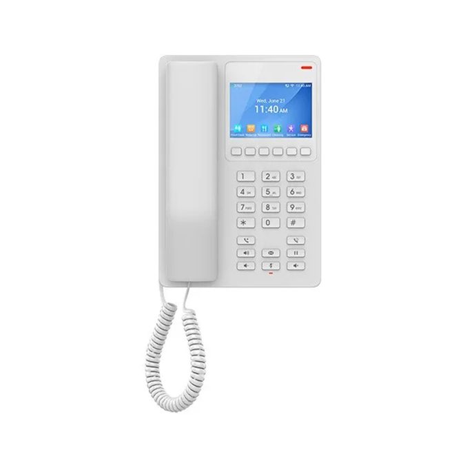 IP телефон, Grandstream, GHP630W, гостиничный/отельный, Wi-Fi 6, 2 SIP-линии, цветной LCD 3.5", 1xFE, PoE, USB-C, адаптер питания в комплекте