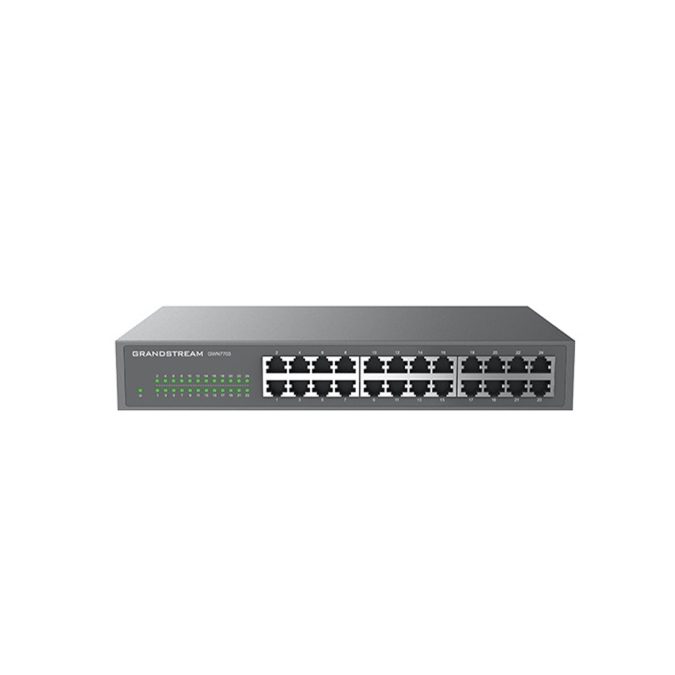 Коммутатор, Grandstream, GWN7703, Неуправляемый, 24 порта RJ-45 10/100/1000 Мбит/с, настольный/в стойку, корпус металлический