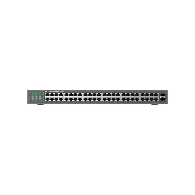 Коммутатор, Grandstream, GWN7706, неуправляемый, 48 порта RJ-45 10/100/1000 Мбит/с, 2 порта SFP, настольный/в стойку, корпус металлический