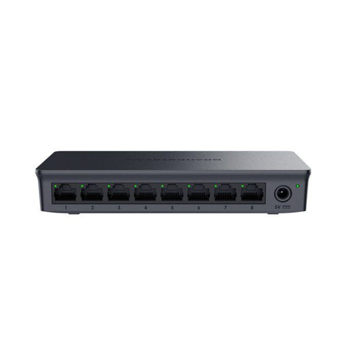 Коммутатор, Grandstream, GWN7711, Управляемый L2, 8 портов RJ-45 10/100/1000 Мбит/с, Бесшумный режим: без вентилятора, Настольный/настенный, корпус: Пластик