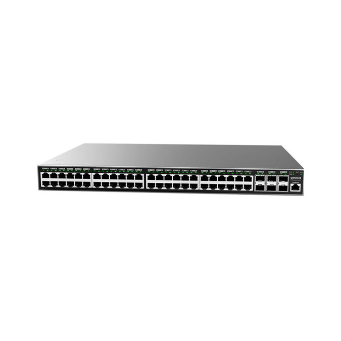 Коммутатор, Grandstream, GWN7816P, Управляемый L3, 48 портов RJ-45 10/100/1000 Мбит/с, 6 портов SFP+, 802.3 af/at, до 60 Вт (1-8 портов), до 30 Вт (9-48 портов), Общая мощность POE: 740 Вт, дополнительный резервный блок питания (опция), Настольный/в стойку