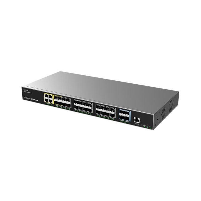 Коммутатор, Grandstream, GWN7831, Управляемый L3, 24 порта SFP, 4 порта SFP+, 4 комбо порта RJ-45/SFP, дополнительный резервный блок питания (опция), Настольный/в стойку