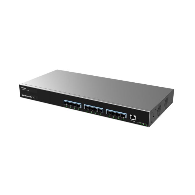 Коммутатор, Grandstream, GWN7832, управляемый L3, 12 портов SFP+, 240 Гбит/с, 178,56 Mpps, динамическая маршрутизация, IPv4/IPv6, стекирование, резервное питание, настольный/в стойку