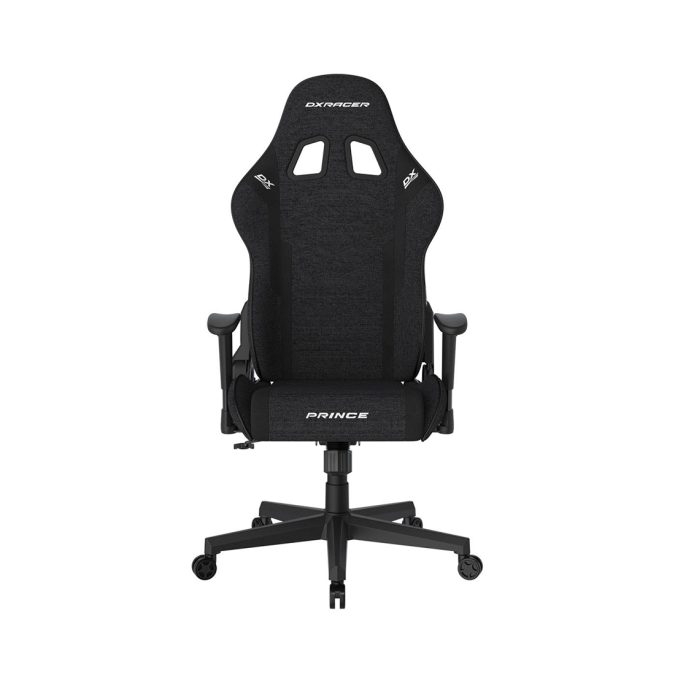 Игровое компьютерное кресло, DX Racer, GC/LPF24FBCFBB/N, Prince series, Рекомендуемый рост: до 180 см, Рекомендуемый вес: до 90 кг, Ткань, Угол наклона до 135°, 2D подлокотники, Нейлоновая основа кресла, Механизм качания: топ-ган, Черный