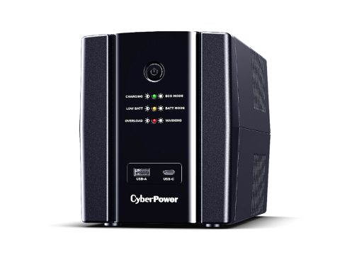 Источник бесперебойного питания, CyberPower, UT2200EG, Мощность 2200ВА/1320Вт, UTG-серия, Линейно-интерактивный, Напольный, LED/RJ11/RJ45e/USB, AVR: 165-290В, АКБ 12В/9Ач*2шт., Вых: 4xSchuko, Чёрный